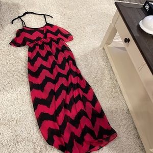 Hot Pink/Black Maxi Dress